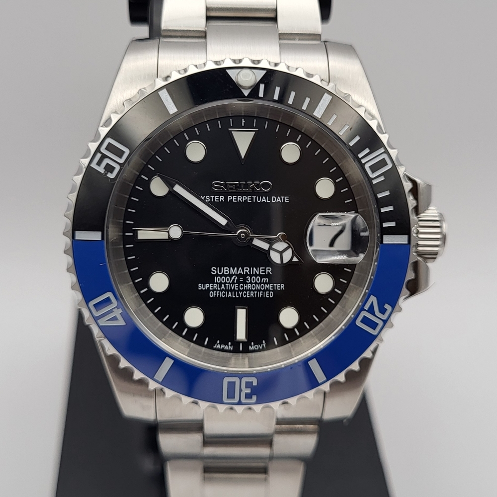 New Custom 40mm SeikoMod Automatic Watch Dive Watch